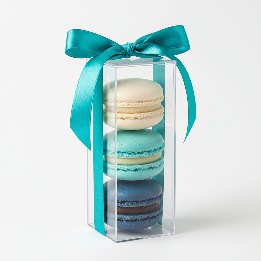 Blue Macaron Favour Box of 3