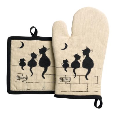 Oven Gloves set of 2 Dubout 3 cats