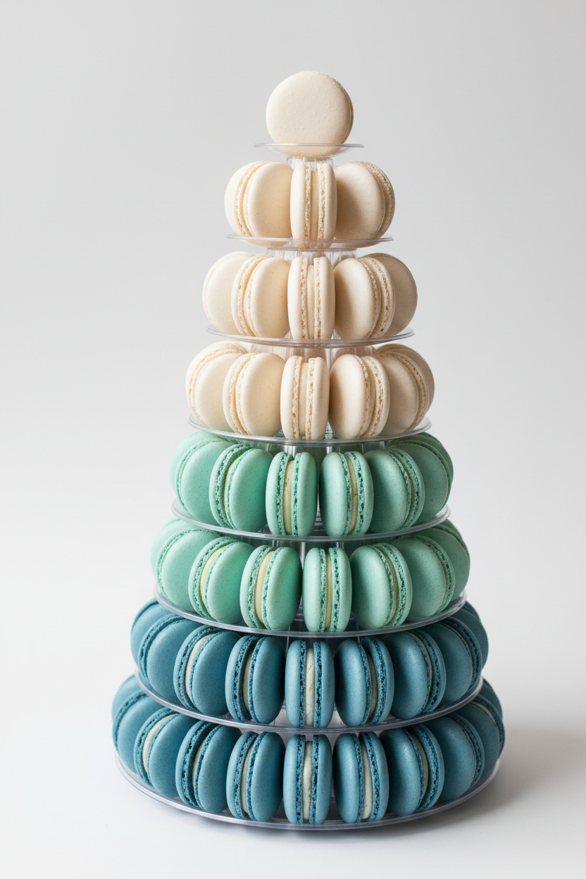 Blue Ombré Macaron Tower