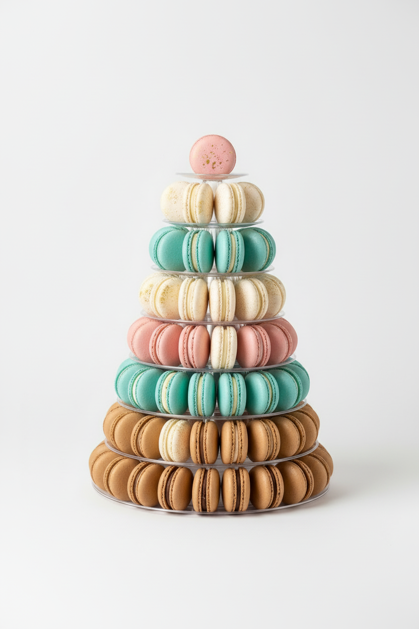 Classic Macaron Tower - Gold sparkle