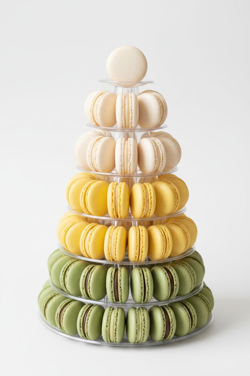 Yellow-Green Ombré Macaron Tower